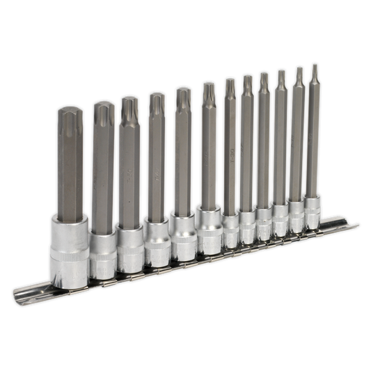 SEALEY - AK6221 TRX-Star* Socket Bit Set 12pc 1/4", 3/8" & 1/2"Sq Drive 100mm