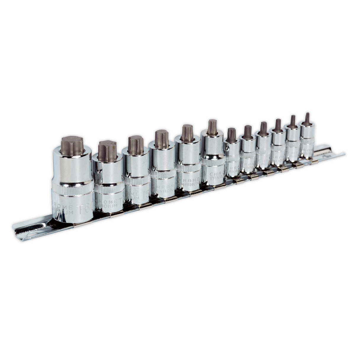 SEALEY - AK6228 TRX-Star* Socket Bit Set 12pc Stubby 1/4", 3/8" & 1/2"Sq Drive
