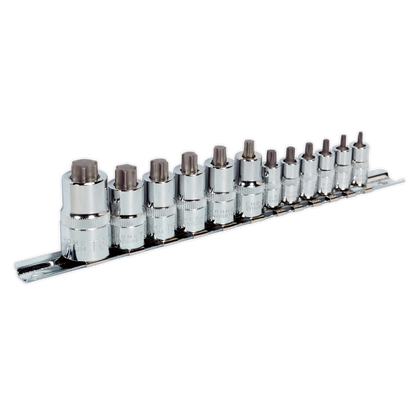 SEALEY - AK6228 TRX-Star* Socket Bit Set 12pc Stubby 1/4", 3/8" & 1/2"Sq Drive