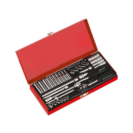 SEALEY - AK690 Socket Set 41pc 1/4"Sq Drive 6pt WallDrive� - Metric/Imperial