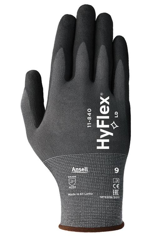 Ansell - ANSELL HYFLEX 11-840 GLOVE SZ 10 (XL) - Black
