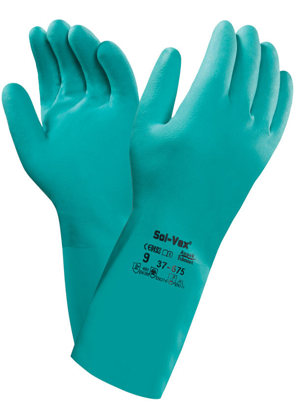 ANSELL SOLVEX 37-675 GLOVE GREEN M