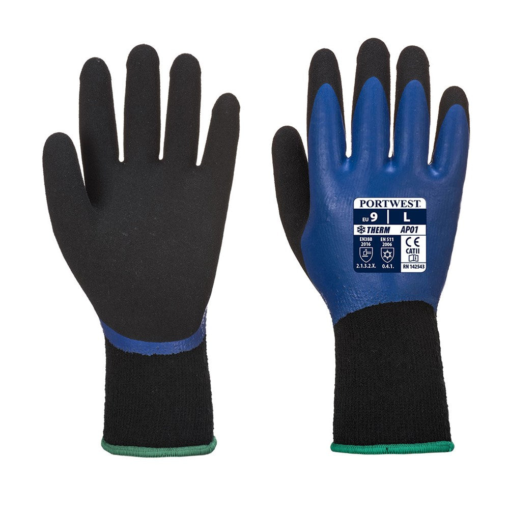 Portwest AP01B8RXXL -  sz 2XL Thermo Pro Glove - Blue/Black