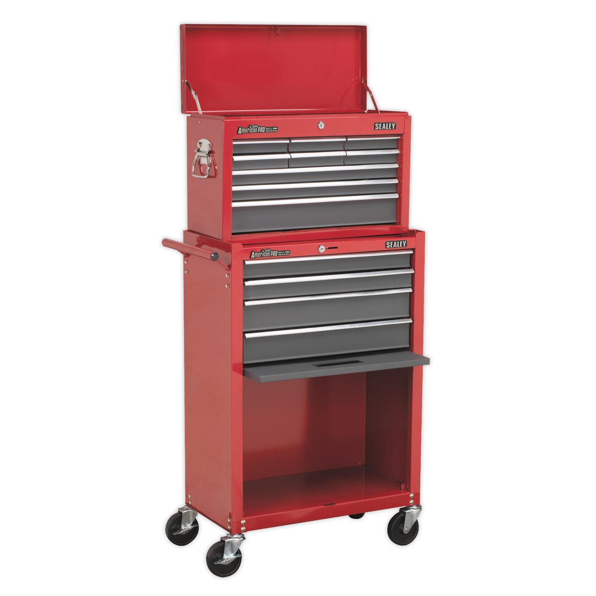 SEALEY - AP22513BB Topchest & Rollcab Combination 13 Drawer with Ball-Bearing Slides - Red/Grey