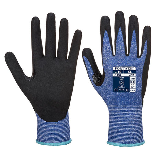 Portwest AP52B8RL -  sz L Dexti Cut Ultra Glove - Blue/Black