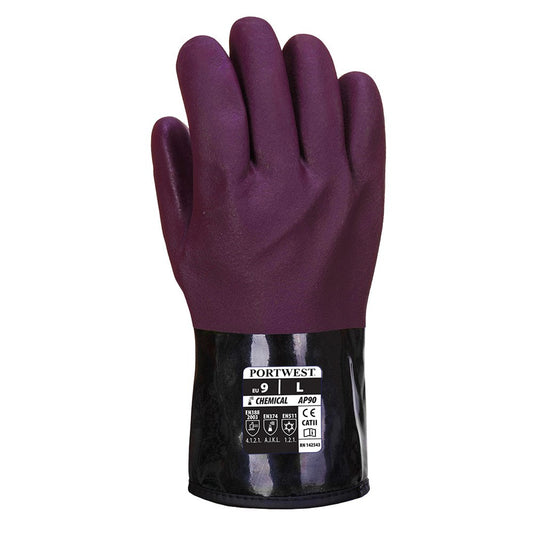 Portwest AP90U8RXL -  sz XL Chemtherm Glove - Purple/Black