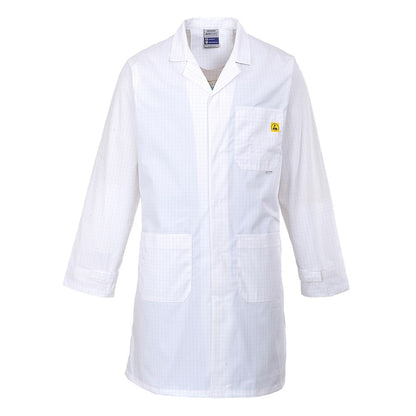 Portwest AS10WHRXS -  sz XS Anti-Static ESD Coat - White