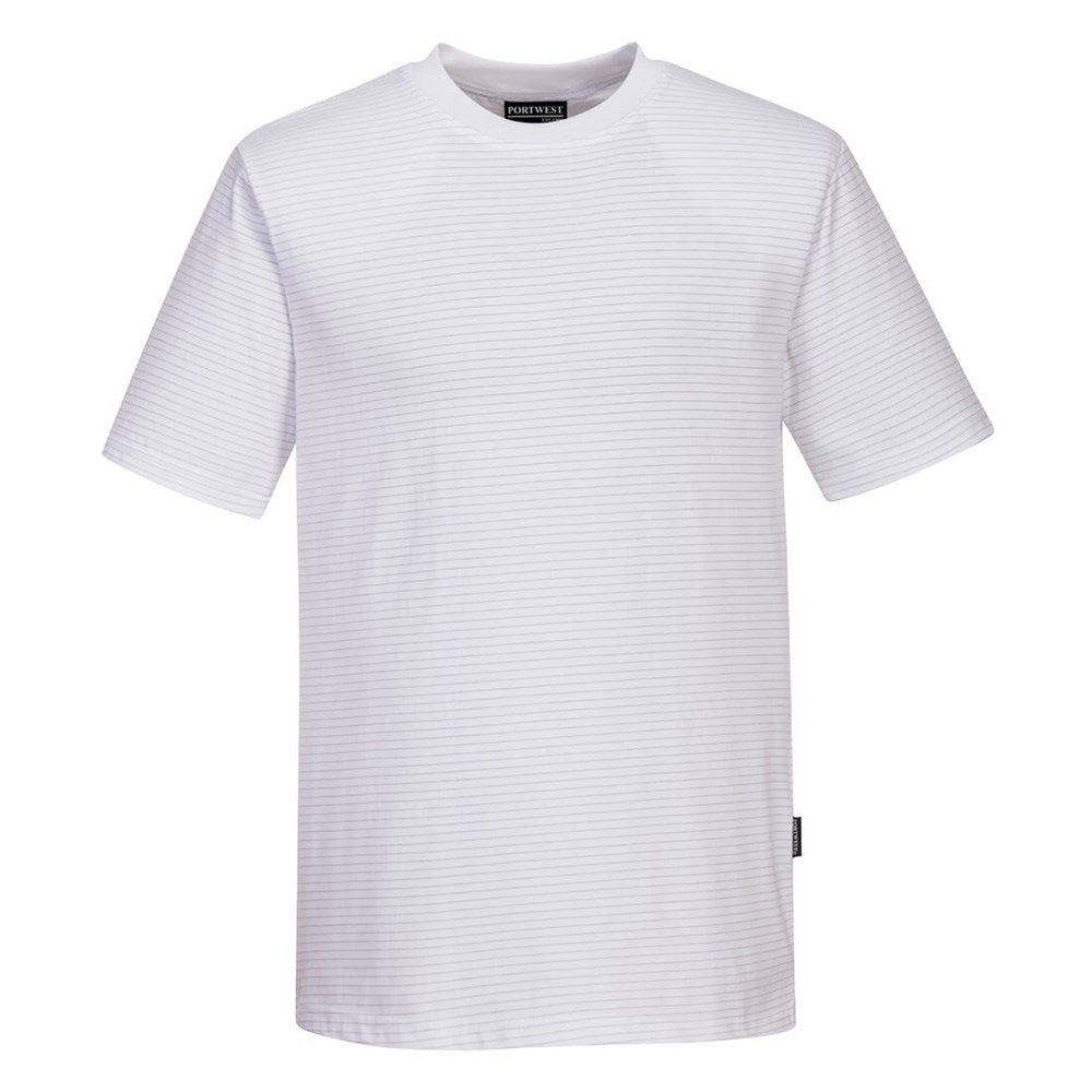 Portwest AS20WHRS -  sz S Anti-Static ESD T-Shirt Workwear - White