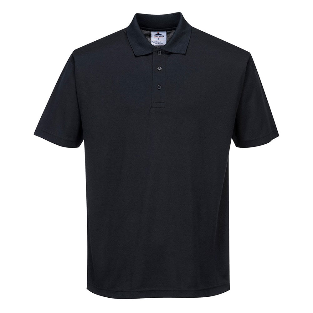 Portwest B185BKRS -  sz S Terni Polo Shirt Workwear - Black