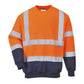 Portwest B306 - Hi-Visibility Orange Sz 3XL Two Tone Hi-Vis Sweatshirt Work Jumper