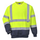 Portwest B306 - Hi-Visibility Yellow Sz S Two Tone Hi-Vis Sweatshirt Work Jumper