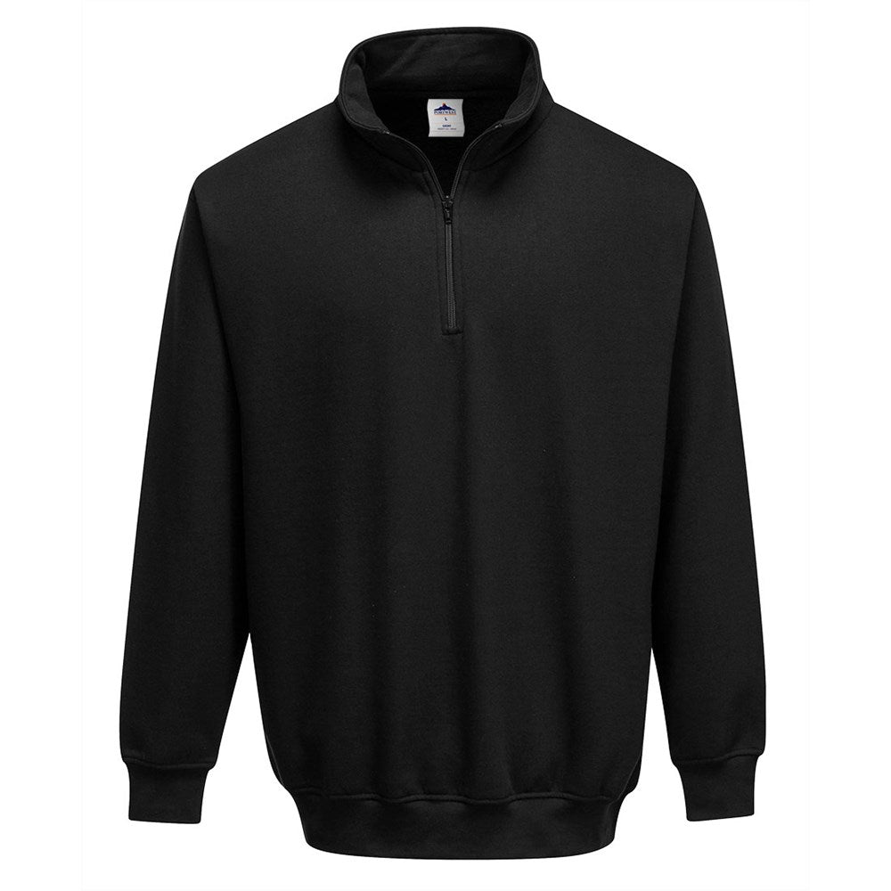 Portwest B309BKRXXXL -  sz 3XL Sorrento Zip Neck Sweatshirt - Black