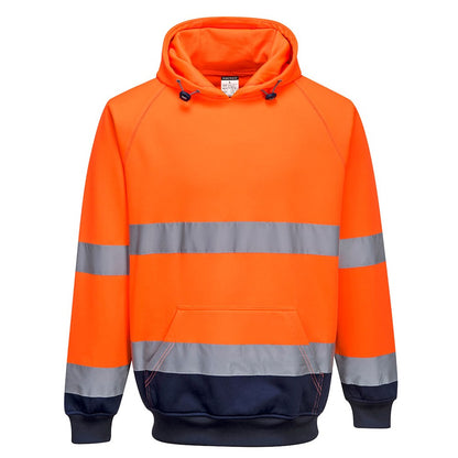 Portwest B316ONRXXXL -  sz 3XL Two-Tone Hooded Sweatshirt - Orange/Navy