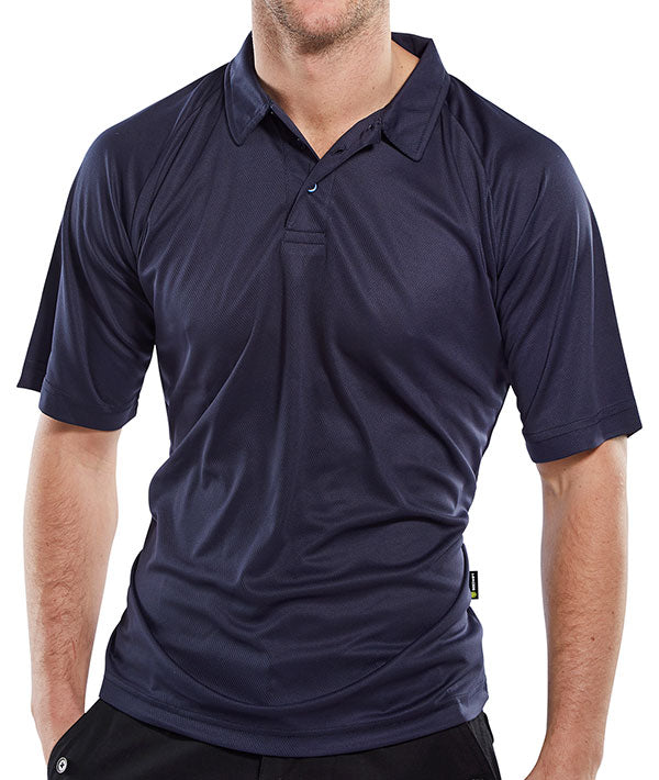 BEESWIFT B-COOL PERFORMANCE POLO SHIRT NAVY BLUE L