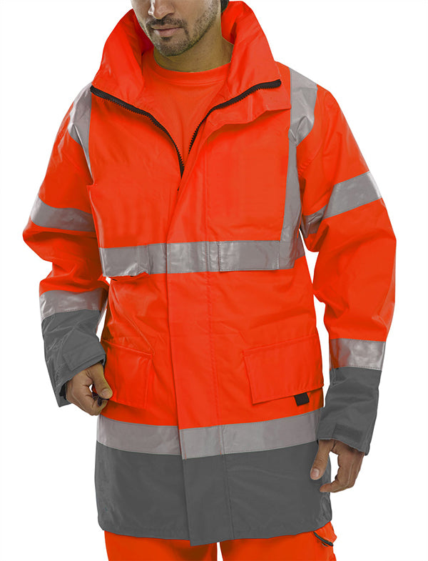 Beeswift - BD109 RE/GY TRAFFIC JACKET MED - Red/Grey