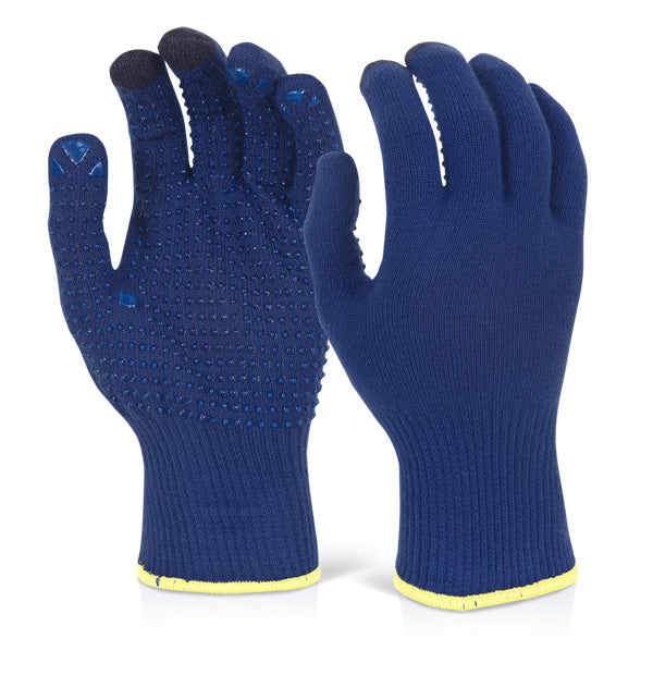 BEESWIFT TOUCH SCREEN KNITTED GLOVES BLUE XXL