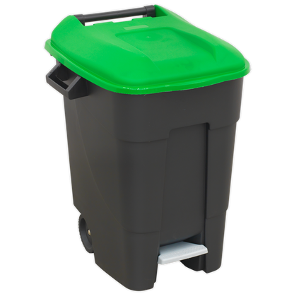 SEALEY - BM100PG Refuse/Wheelie Bin with Foot Pedal 100L - Green