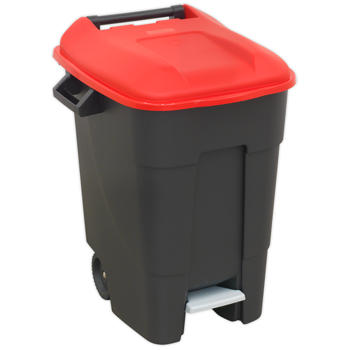 SEALEY - BM100PR Refuse/Wheelie Bin with Foot Pedal 100L - Red