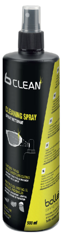 BOLLE SAFETY LENS CLEANING SPRAY FOR BOB600 CLEANING STATION 500ML BLACK 500ML