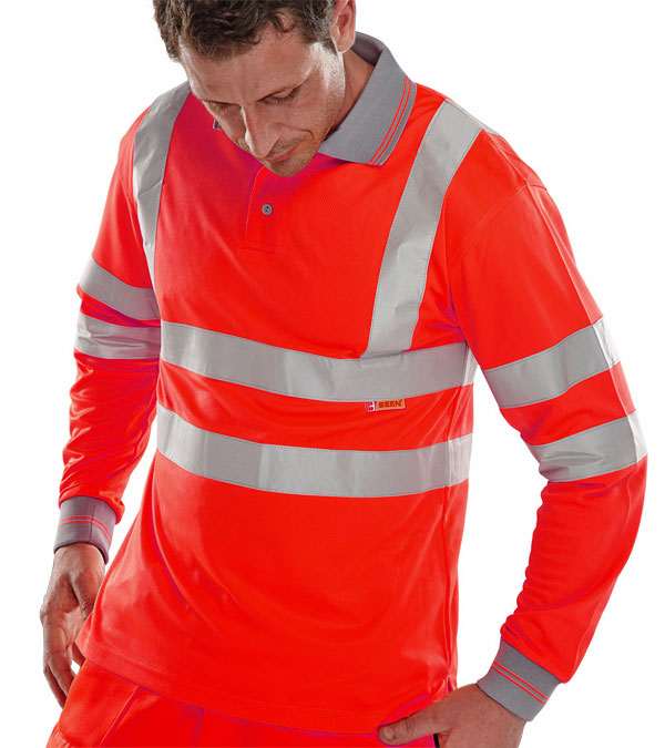 Beeswift - BSEEN EN ISO 20471 LS POLO RED 5XL - Red