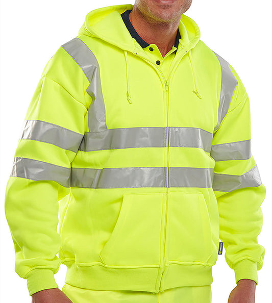 BEESWIFT ESSENTIAL HI-VIS ZIPPED HOODIE SATURN YELLOW XXXL