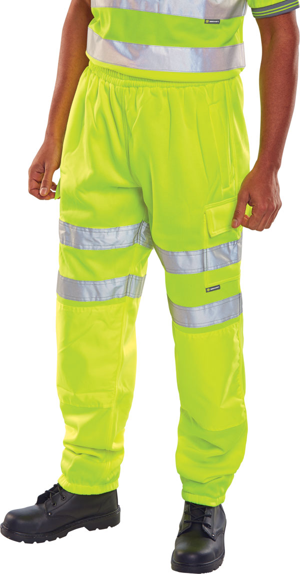 BEESWIFT FLEECE JOGGER HI-VIS TROUSERS SATURN YELLOW XXL