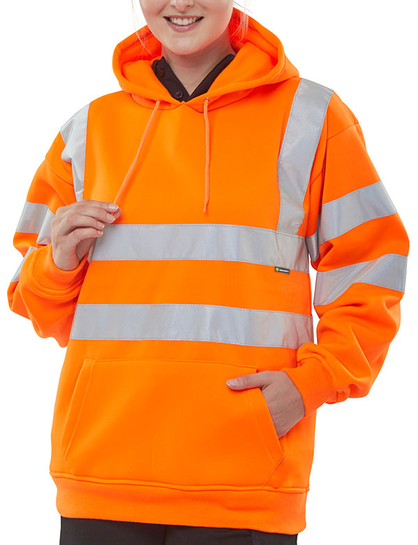 Beeswift - HOODY PULL ON SWEATSHIRT H/V ORANGE 4XL - Orange