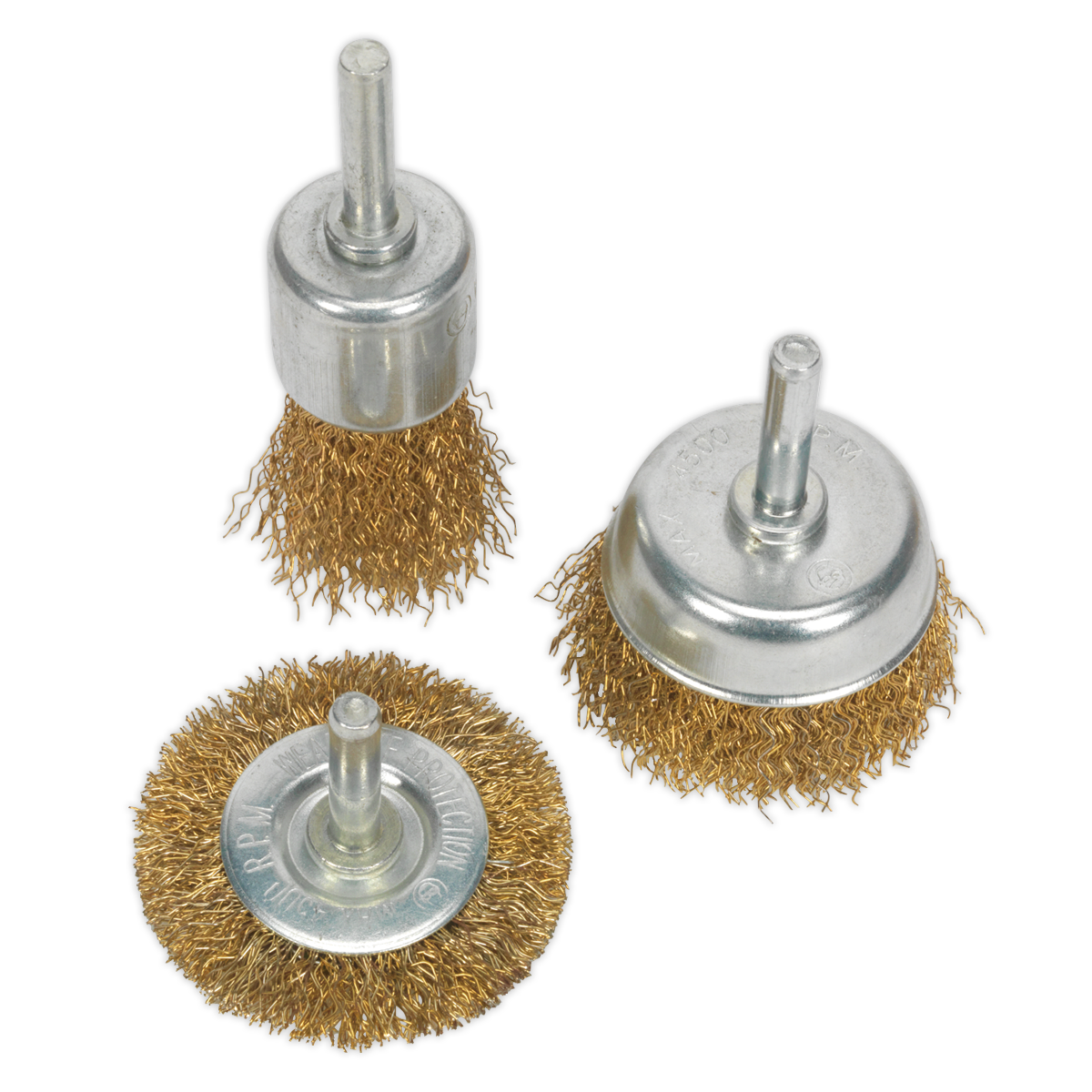 SEALEY - BWBS03 Wire Brush Set 3pc Brassed