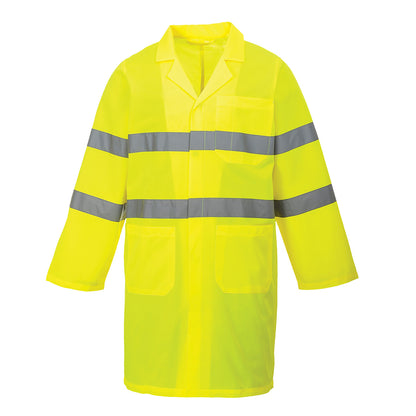 Portwest C052 Hi-Visibility Yellow Sz L Hi-Vis Coat Jacket Clearance LTD Stock