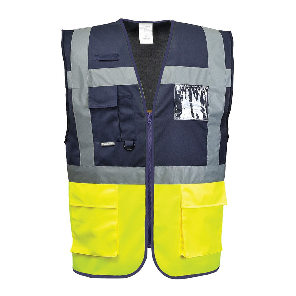 Portwest C276YNRL -  sz L Paris Executive Vest - Yellow/Navy