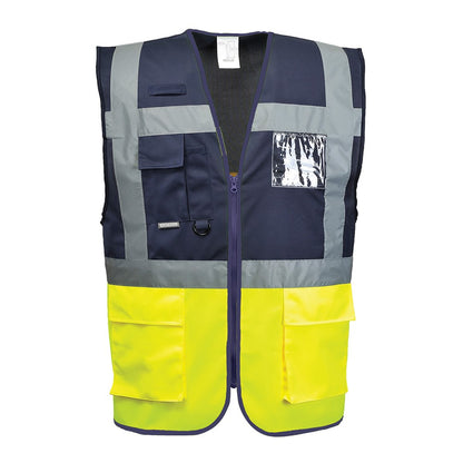 Portwest C276YNRL -  sz L Paris Executive Vest - Yellow/Navy