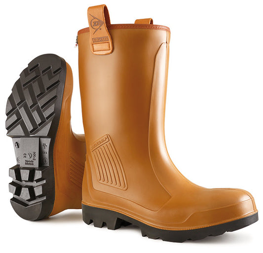 Dunlop PUROFORT RIGAIR Rigger Boot Lined & Unlined Full Safety Tan All sizes