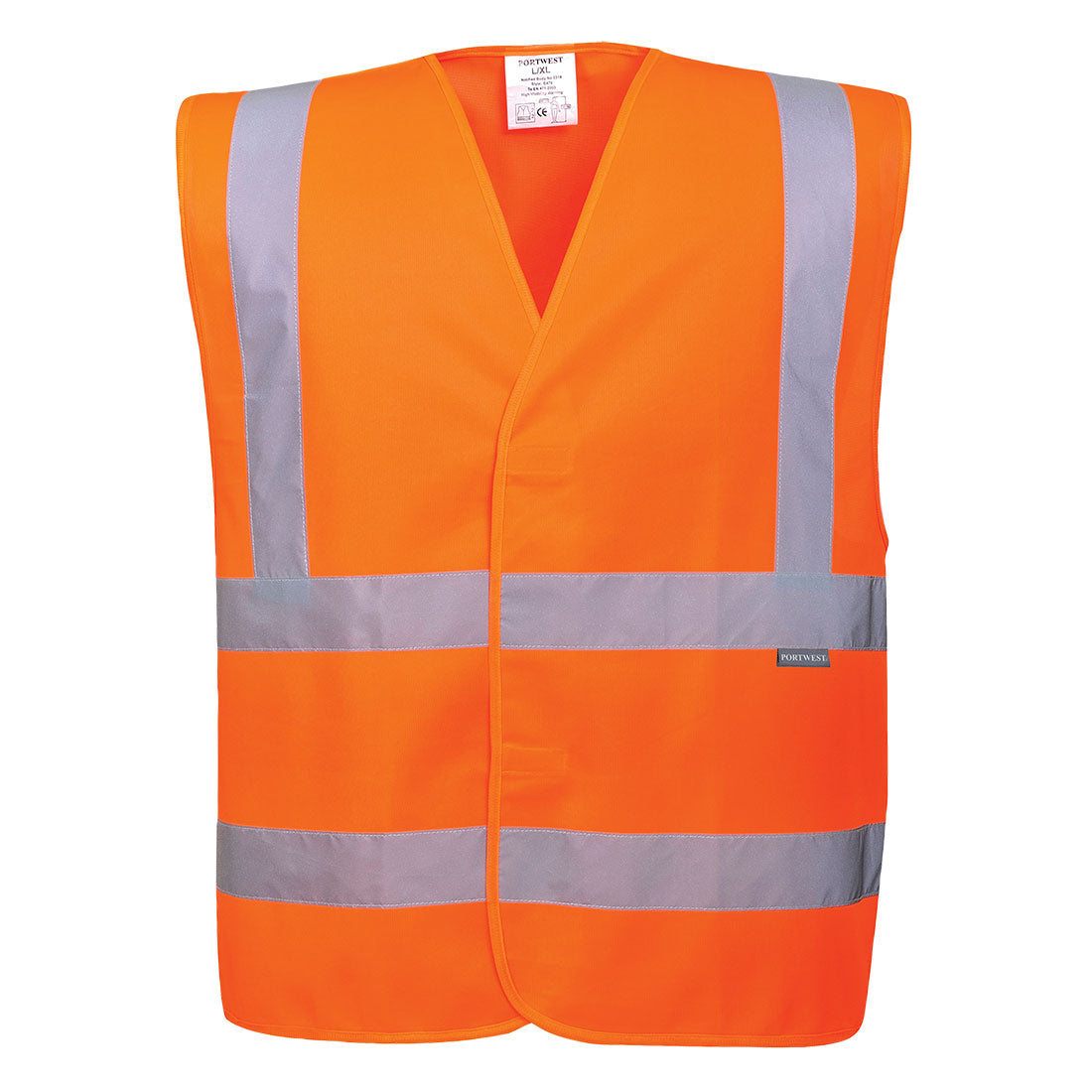Portwest C470 - High Visibilty Orange Sz 4XL/5XL Hi-Vis Vest Two Band & Brace