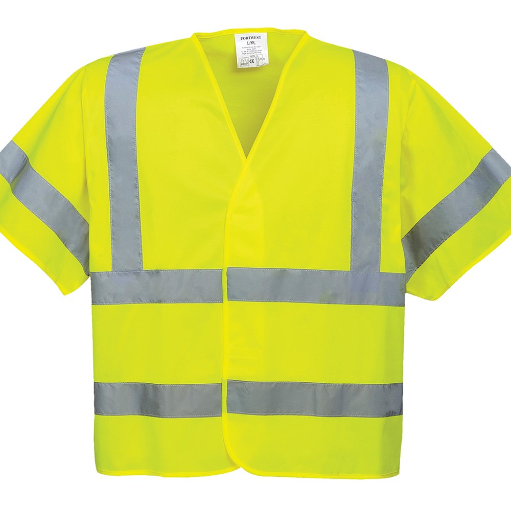 Portwest C471YERS/M -  sz S/M Hi-Vis Short Sleeved Vest - Yellow