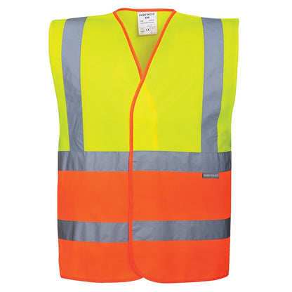 Portwest C481YORL/XL -  sz L - XL Two Tone Hi-Vis Vest - Yellow/Orange