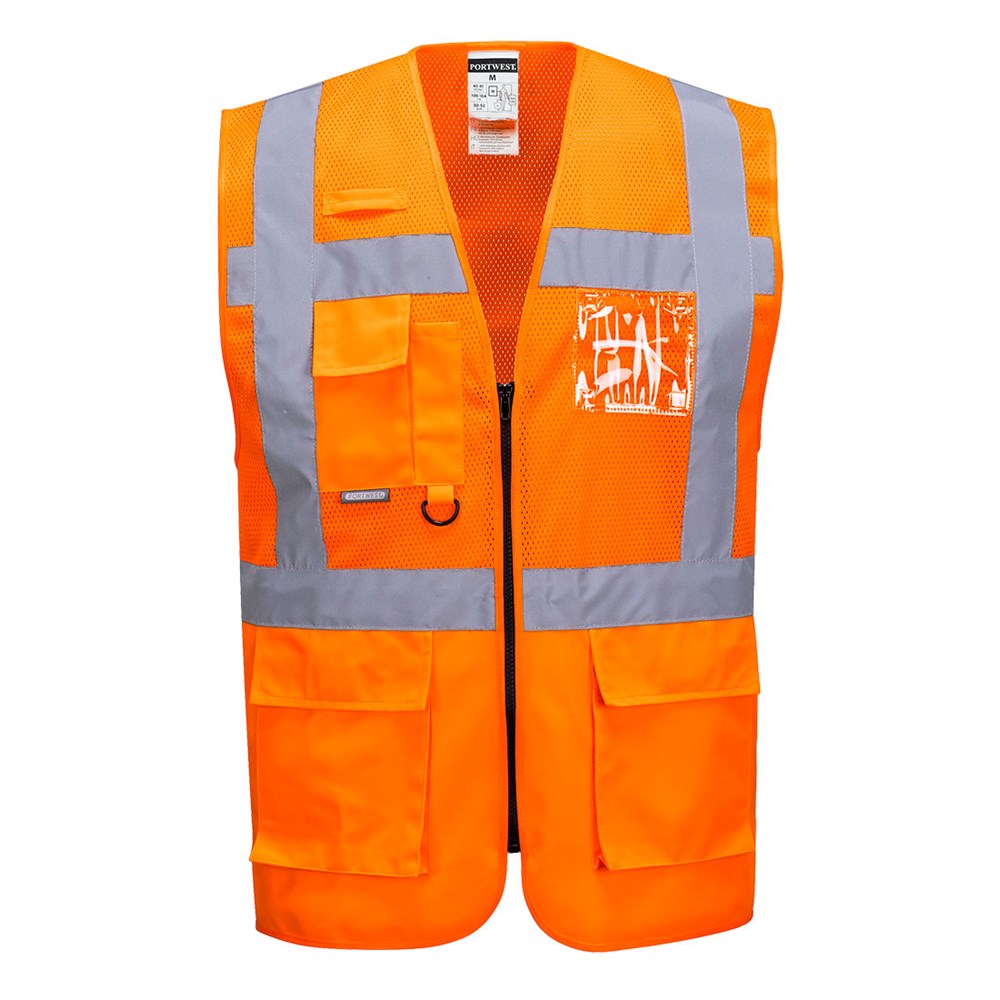 Portwest C496ORRS -  sz S Madrid Executive Mesh Vest - Orange