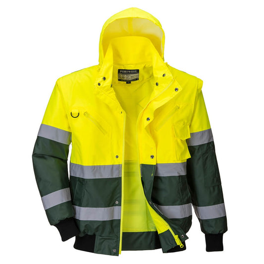Portwest C565Y -  X Hi-Vis Bomber Jacket - Yellow/Grey