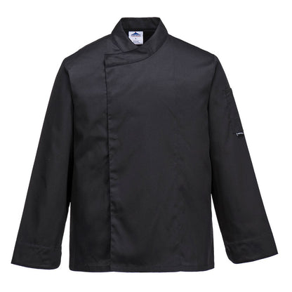 Portwest C730BKRXL -  sz XL Cross-Over Chefs Jacket - Black