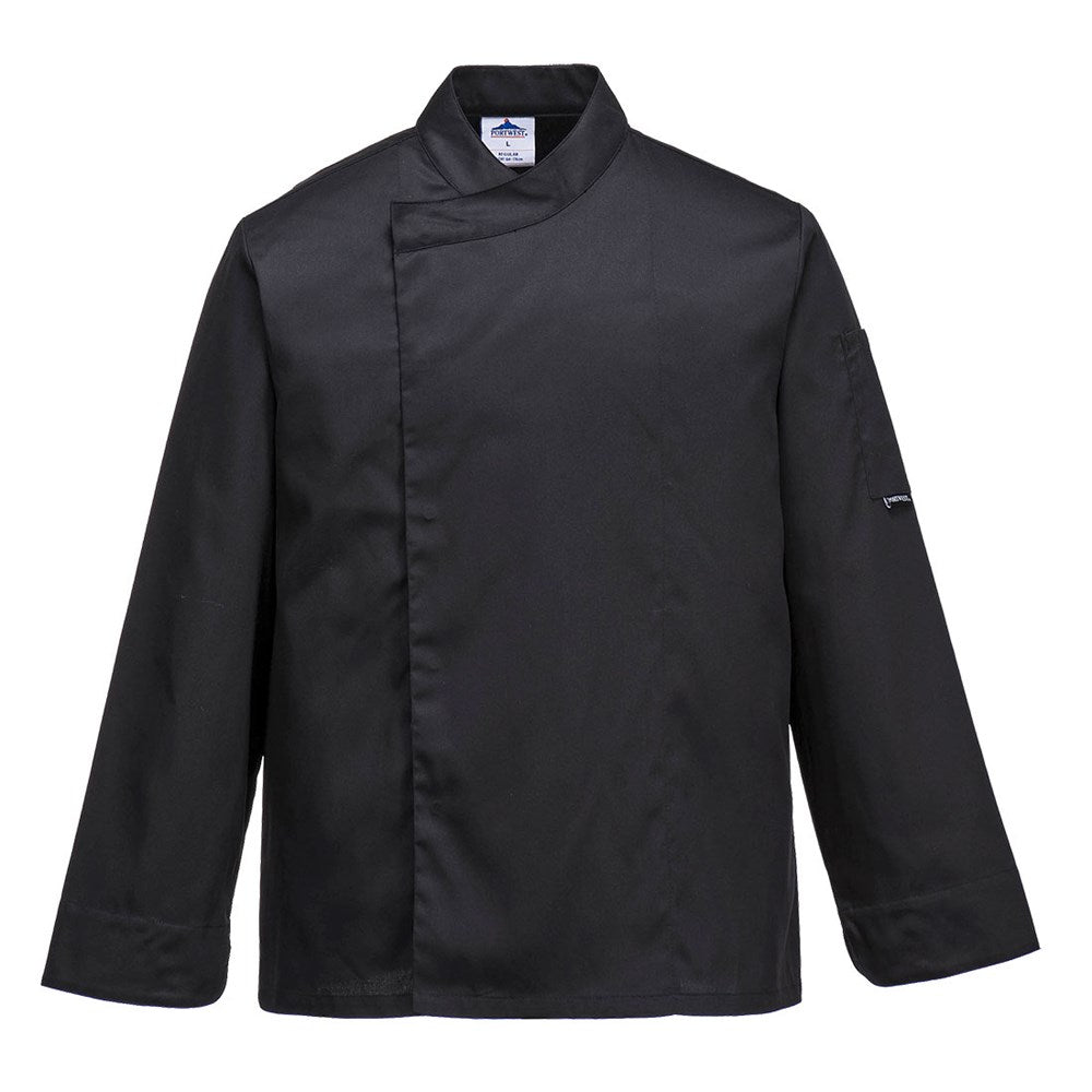Portwest C730BKRS -  sz S Cross-Over Chefs Jacket - Black