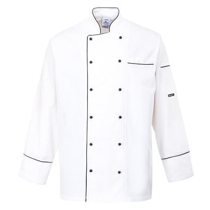 Portwest C775WHRL -  sz L Cambridge Chefs Jacket - White
