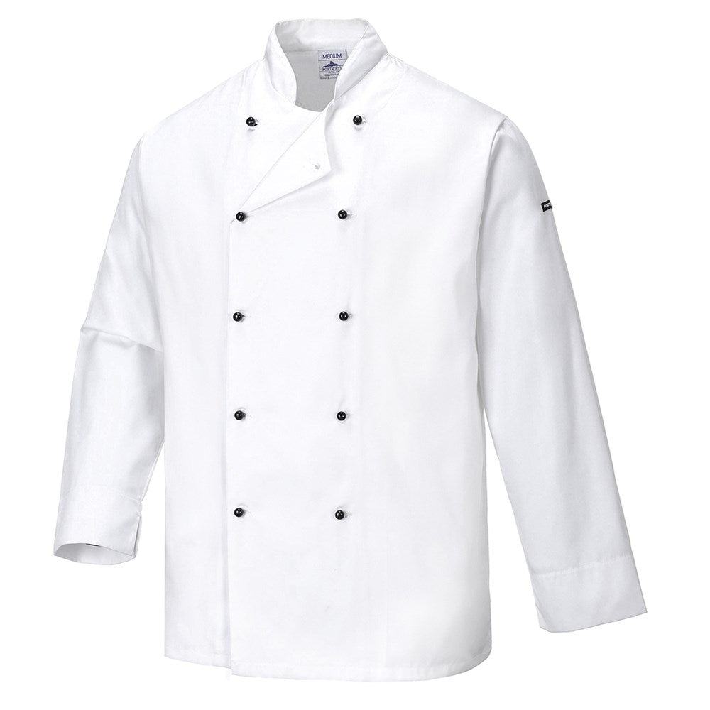 Portwest C831WHRXS -  sz XS Cornwall Chefs Jacket - White