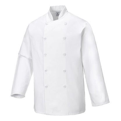 Portwest C836WHRS -  sz S Sussex Chefs Jacket - White
