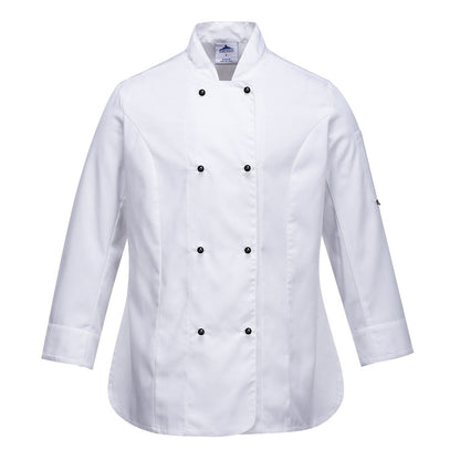 Portwest C837WHRS -  sz S Rachel Ladies Long Sleeve Chefs Jacket - White
