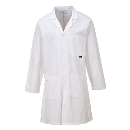 Portwest C851 - White Sz L Standard Coat Overall Lab