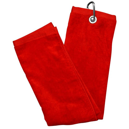 Longridge Blank Luxury 3 Fold Golf Towel Red