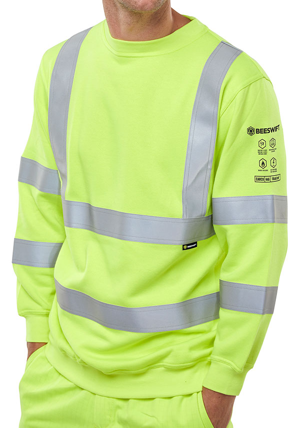 BEESWIFT ARC COMPLIANT HI VIS SWEATSHIRT SATURN YELLOW XXXXXL