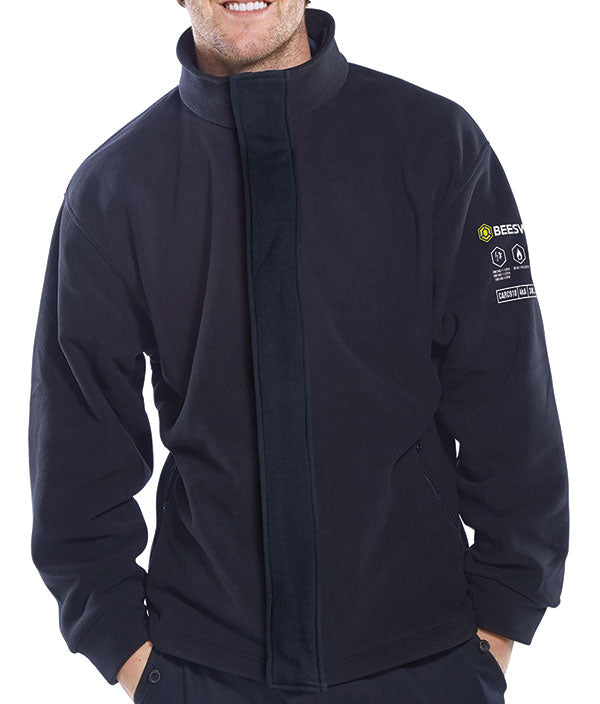 Click - ARC COMPLIANT FLEECE JACKET NAVY LGE - Navy Blue