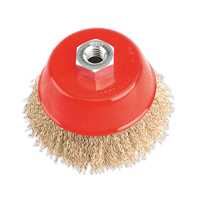 SEALEY - CBC100 Brassed Steel Cup Brush �100mm M14 x 2mm