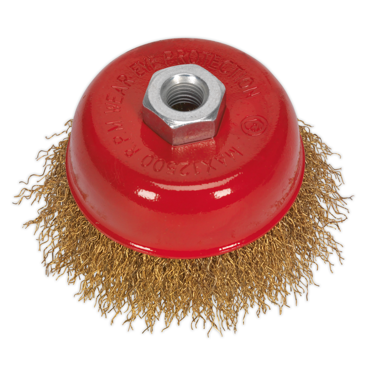 SEALEY - CBC752 Brassed Steel Cup Brush �75mm M14 x 2mm