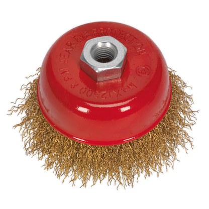 SEALEY - CBC752 Brassed Steel Cup Brush �75mm M14 x 2mm